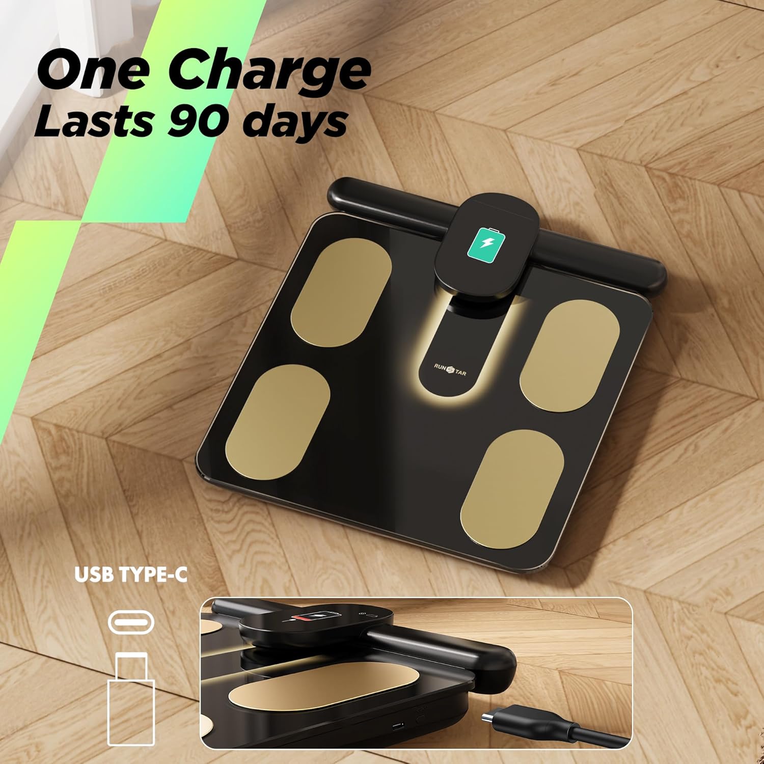 Runstar Smart Bathroom Scale with 8 Electrodes, Body Composition & TFT Display

