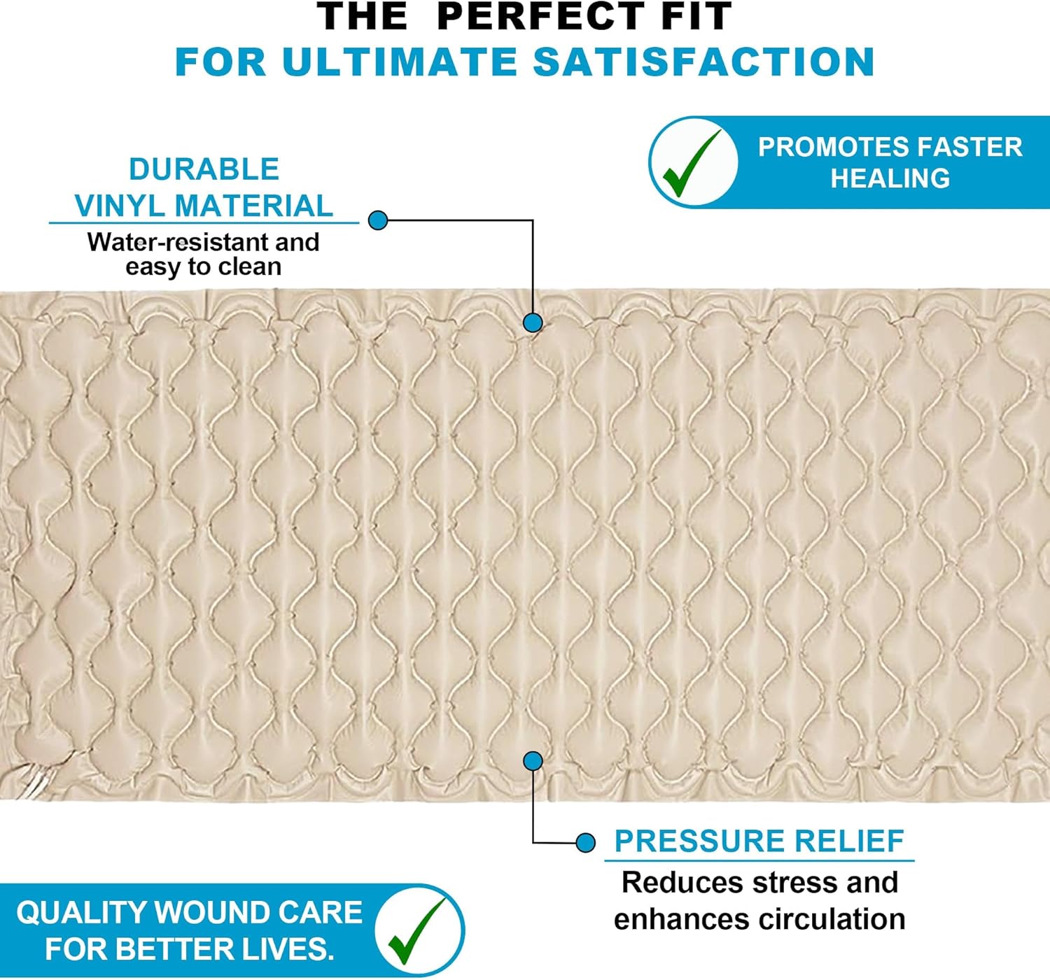 MedVance Alternating Air Pressure Mattress Pad with Ultra-Quiet Pump for Bed Sores

