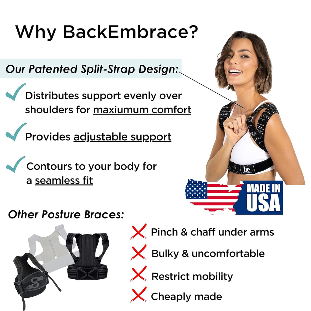 BackEmbrace Posture Corrector Posture Brace for Men and Women, Adjustable Shoulder

