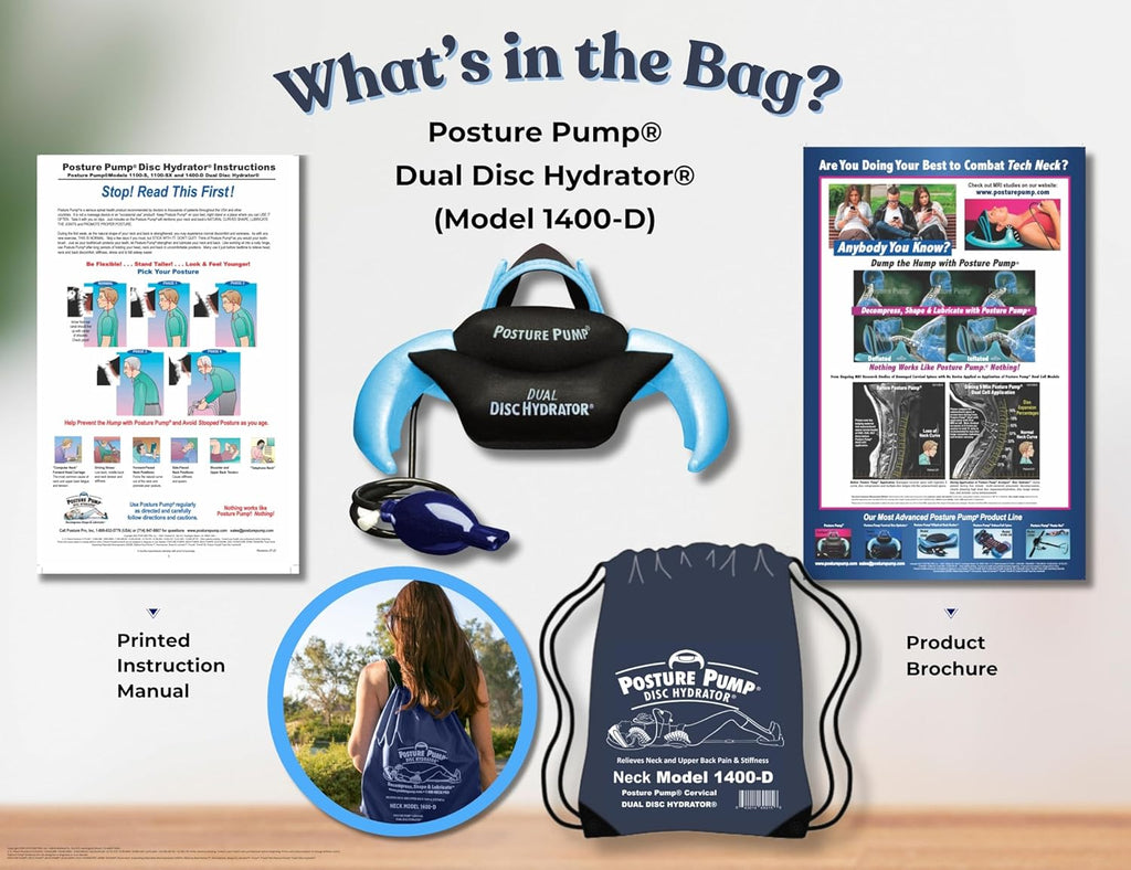 Posture Pump Dual Disc Hydrator Cervical Traction Device for Neck Decompression

