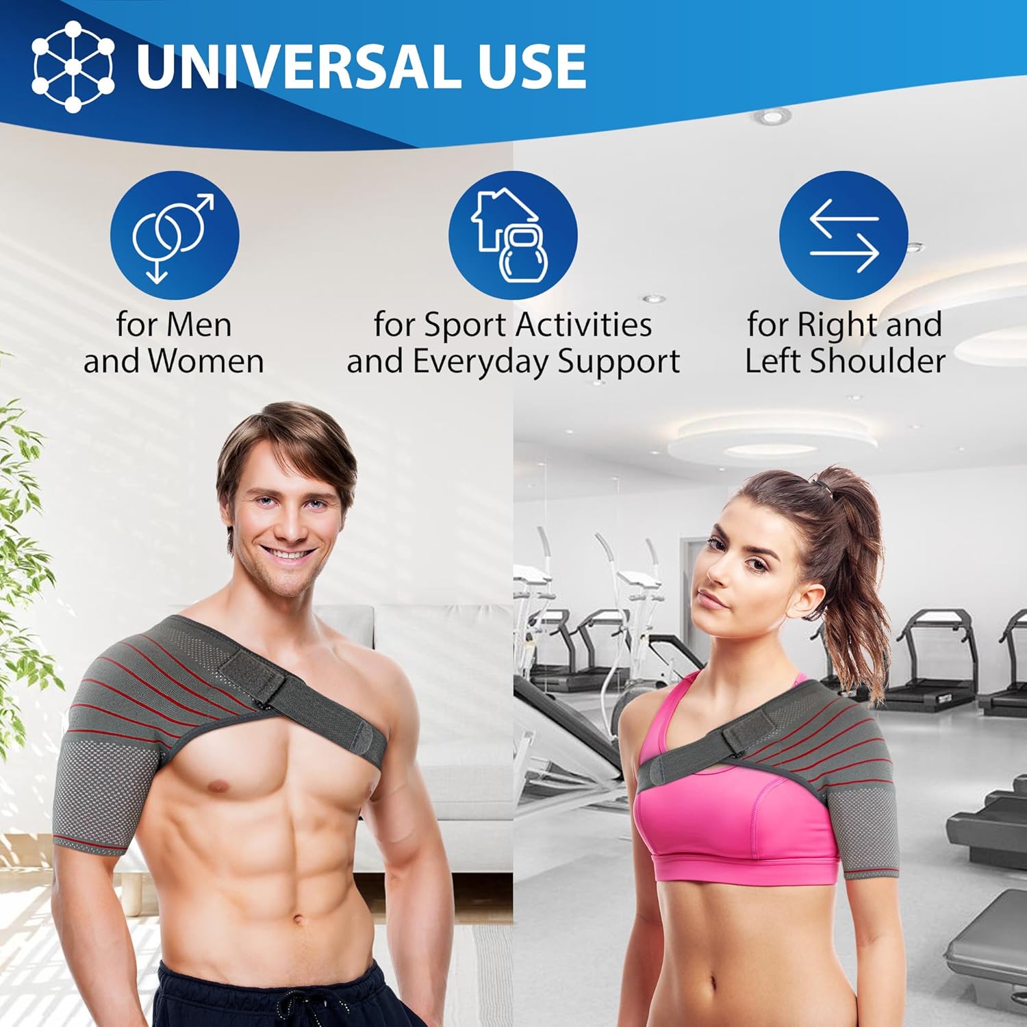 ORTONYX Shoulder Stability Brace Compression Sleeve for Rotator Cuff Support

