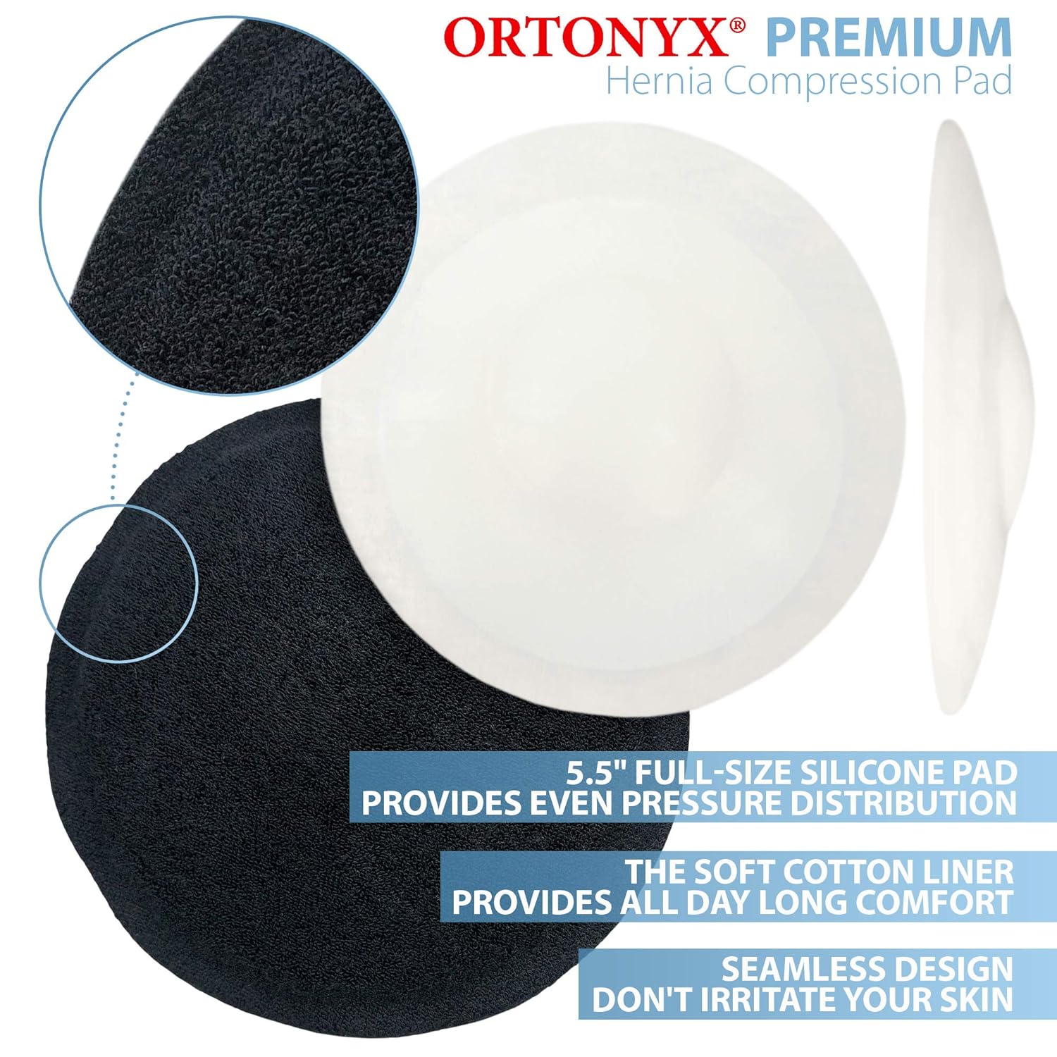 ORTONYX Umbilical Hernia Belt with Compression Pad Abdominal Binder Support

