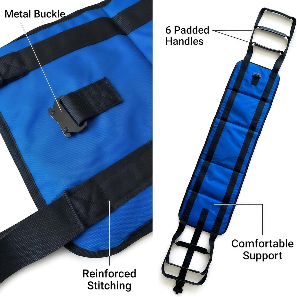 NurtureCare Transfer Sling with Metal Buckle, Reinforced Handles and Bed-Rail Attachment

