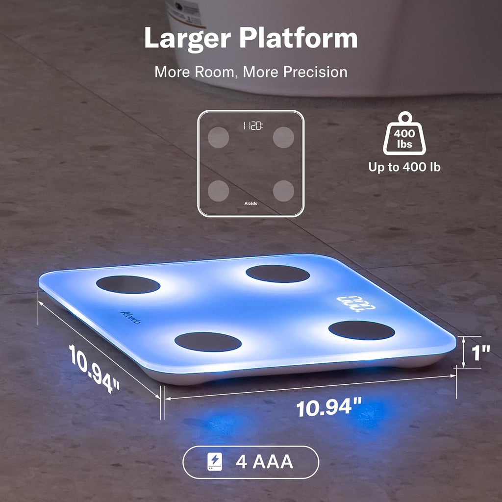 Alcedo Smart Body Fat Scale Digital with BMI, Muscle Mass, Bluetooth Weight Insights

