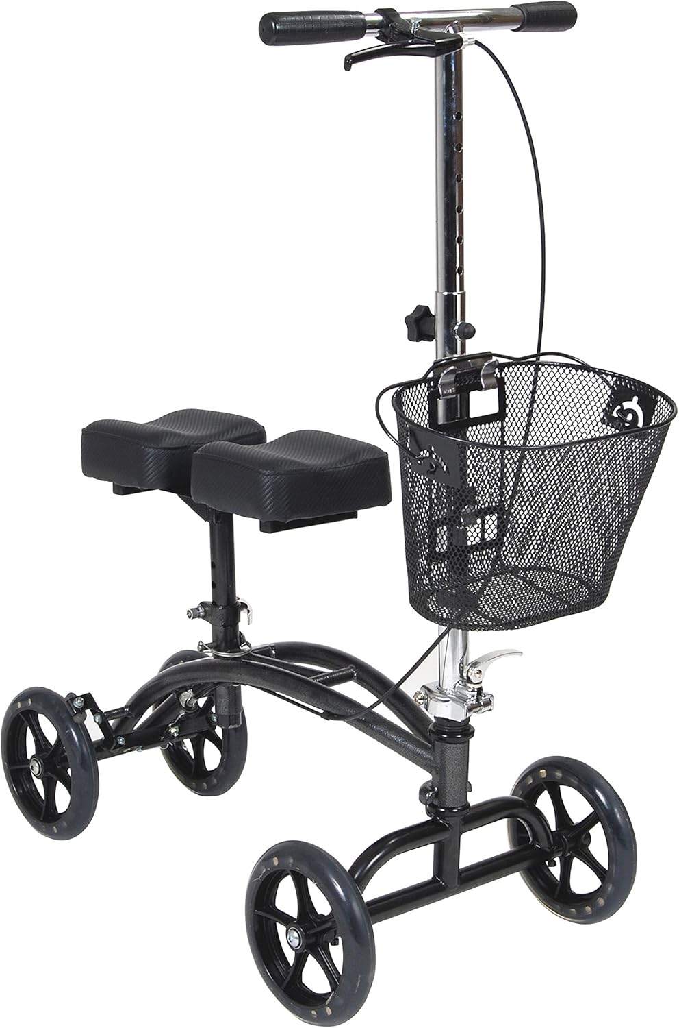 Drive Medical Adjustable Height Knee Walker Scooter with Basket and Hand Brake

