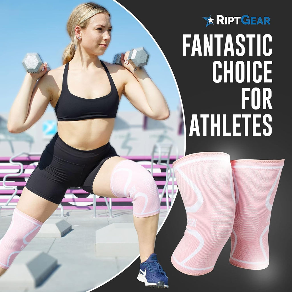 RiptGear Women’s Knee Compression Sleeve Knee Brace for Support and Comfort

