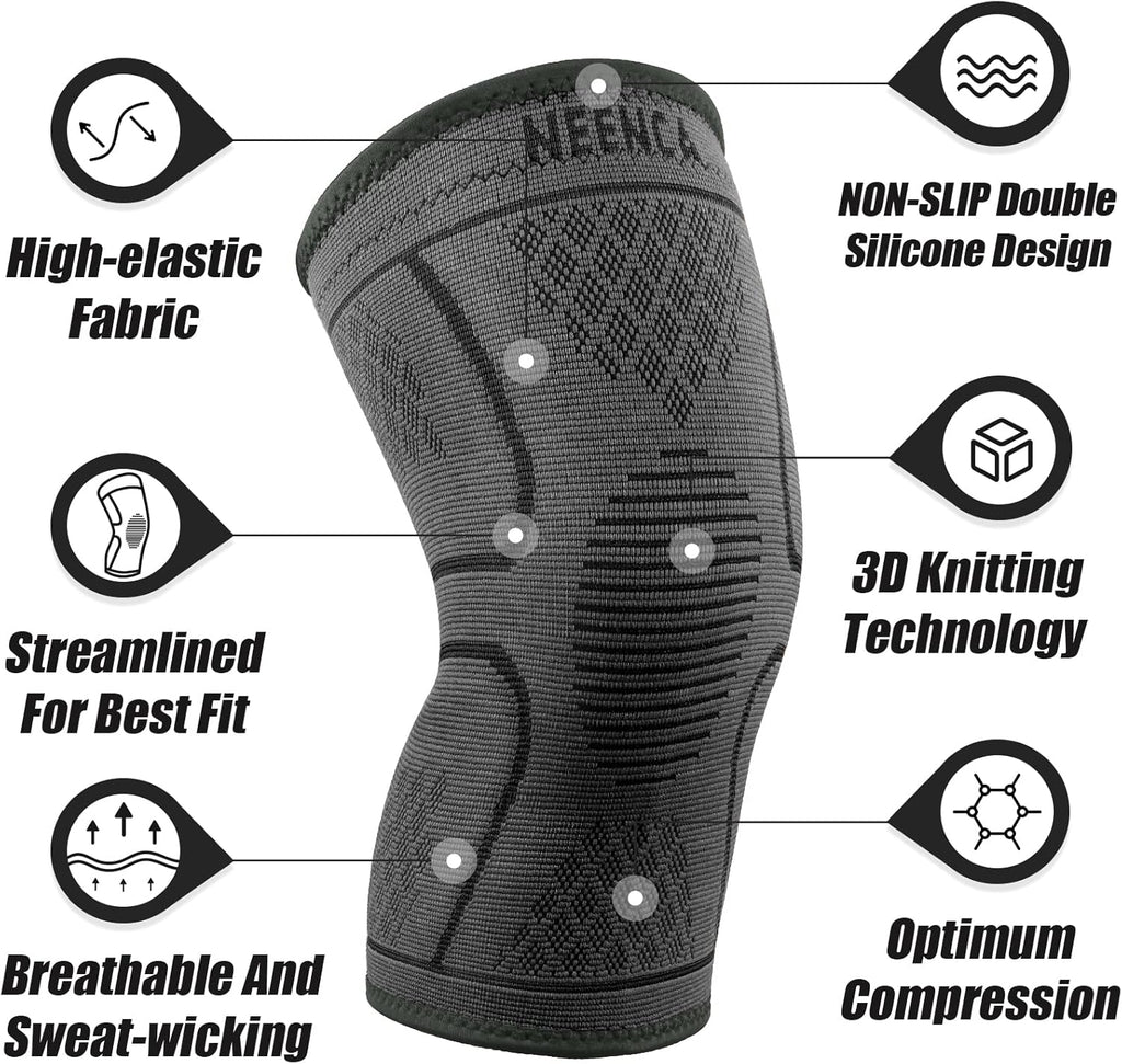 NEENCA Compression Knee Sleeves for Knee Pain Relief, Sports Knee Support


