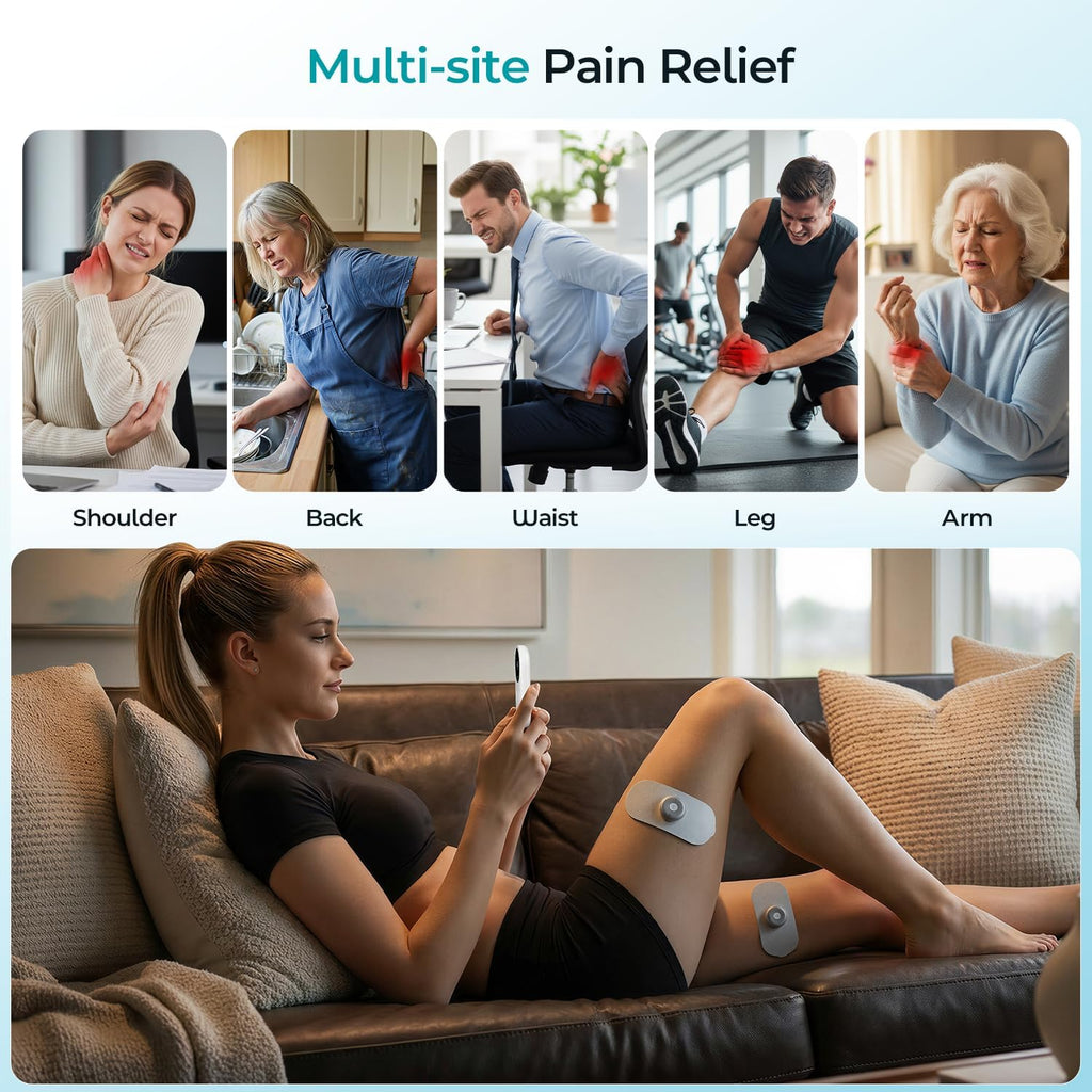 Betife Wireless TENS Unit Muscle Stimulator for Back Pain, Portable Pain Relief

