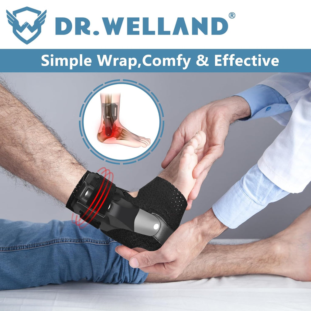 Dr.Welland Ankle Brace with Side Stabilizers, Adjustable Support for Sprains

