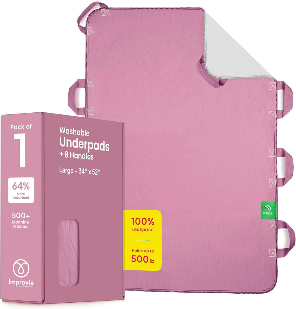 Improvia Positioning Bed Pad with 8 Reinforced Handles, Waterproof & Quick-Dry

