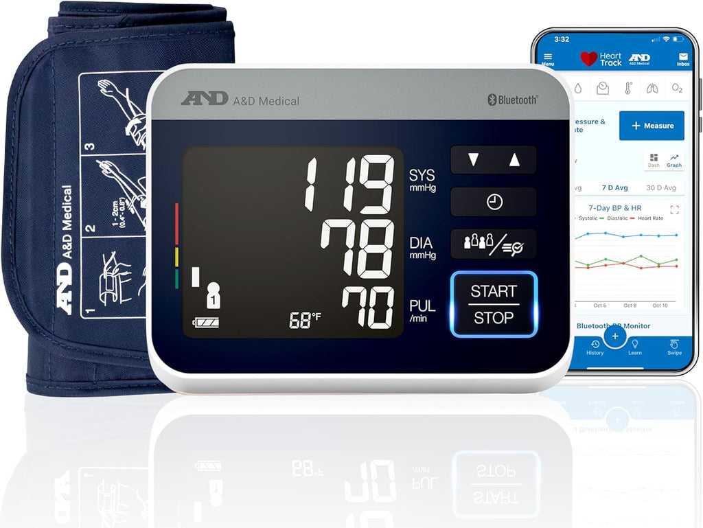A&D Precision Check Pro UA-910BLE Bluetooth Upper Arm Blood Pressure Monitor

