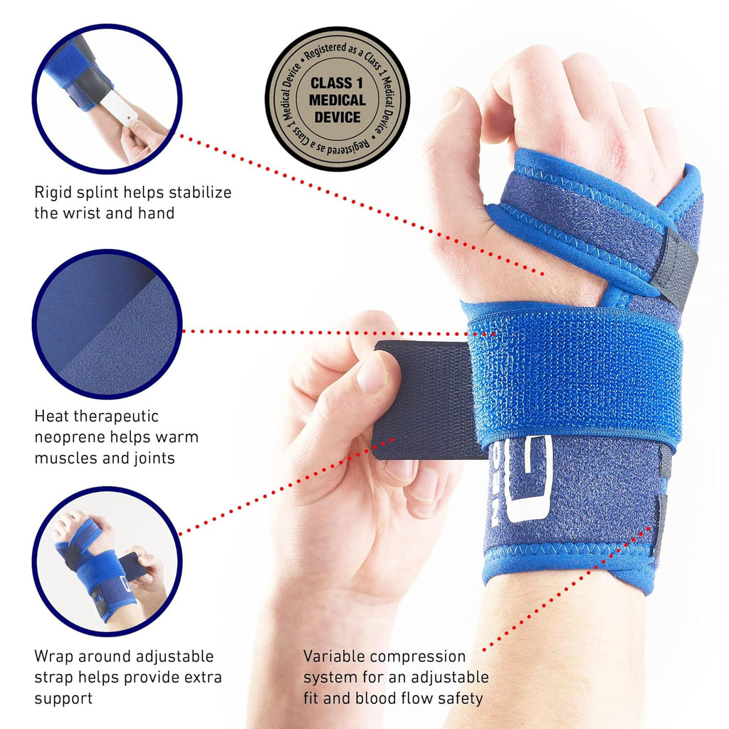 Neo-G Stabilized Carpal Tunnel Wrist Brace with Removable Splint, Adjustable Compression

