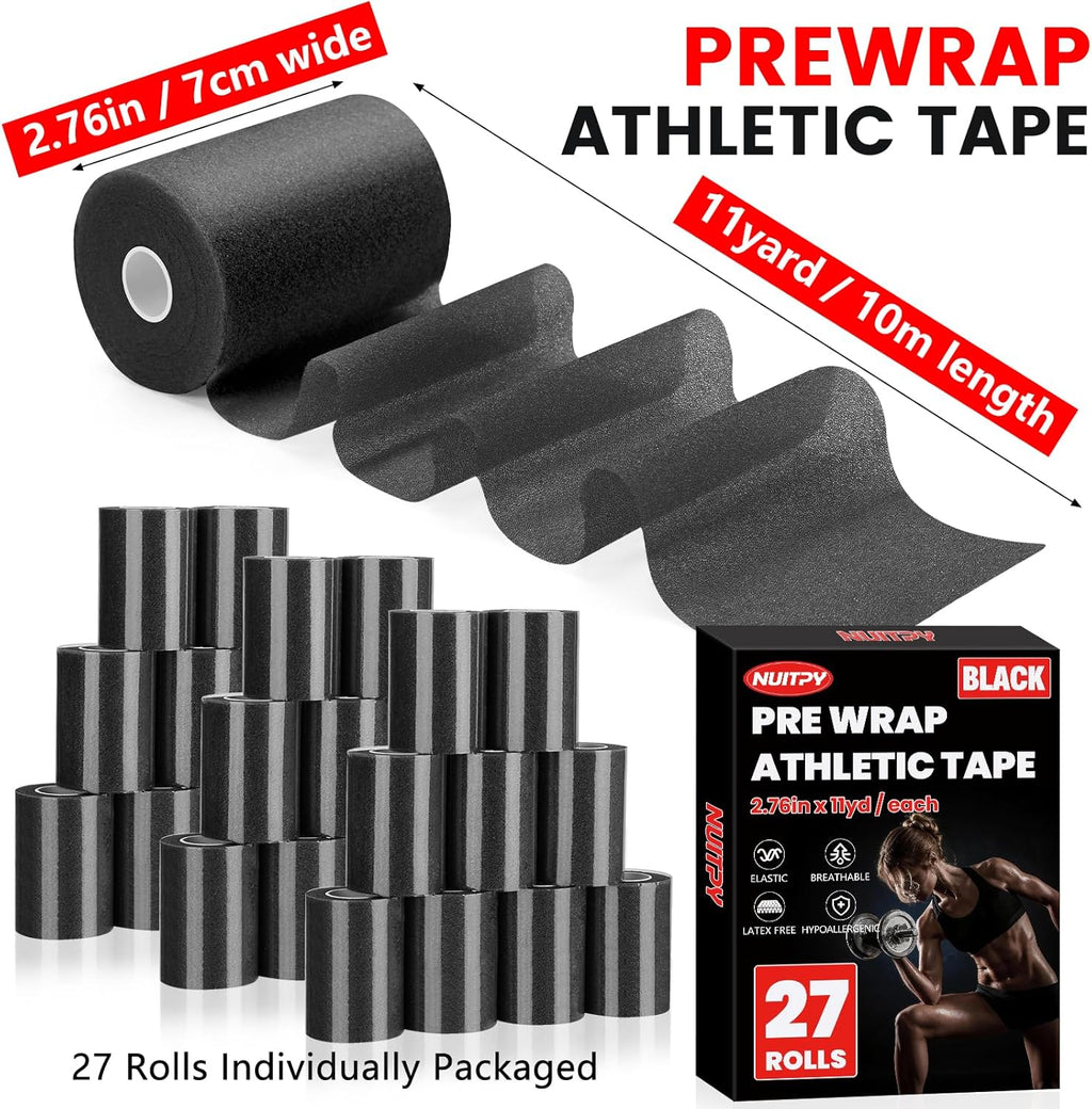 NUITPY Pre Wrap Athletic Tape Foam Underwrap for Hair, Wrists, Ankles, Knees

