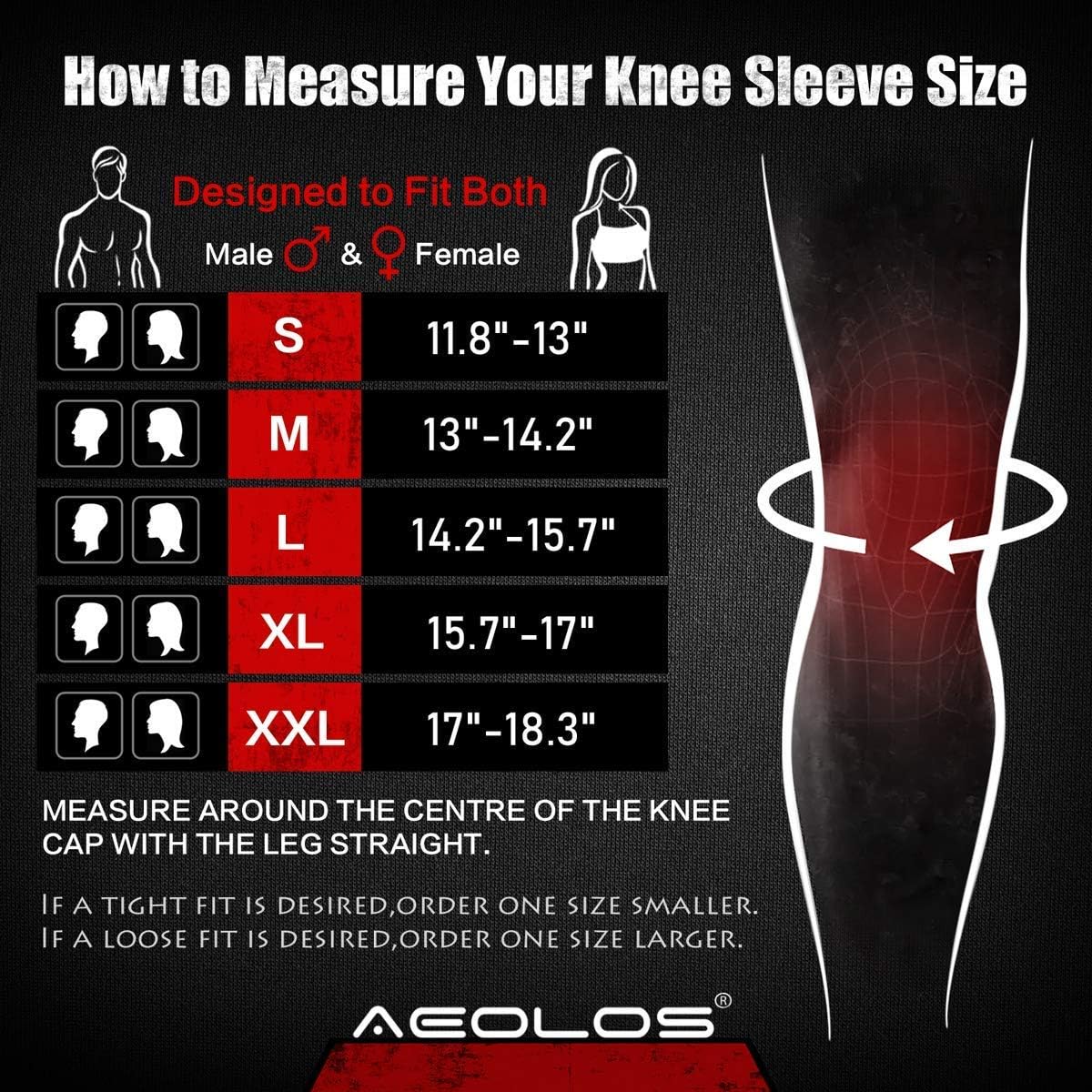 AEOLOS 7mm Compression Knee Sleeves, Breathable Support Brace for Gym Sports

