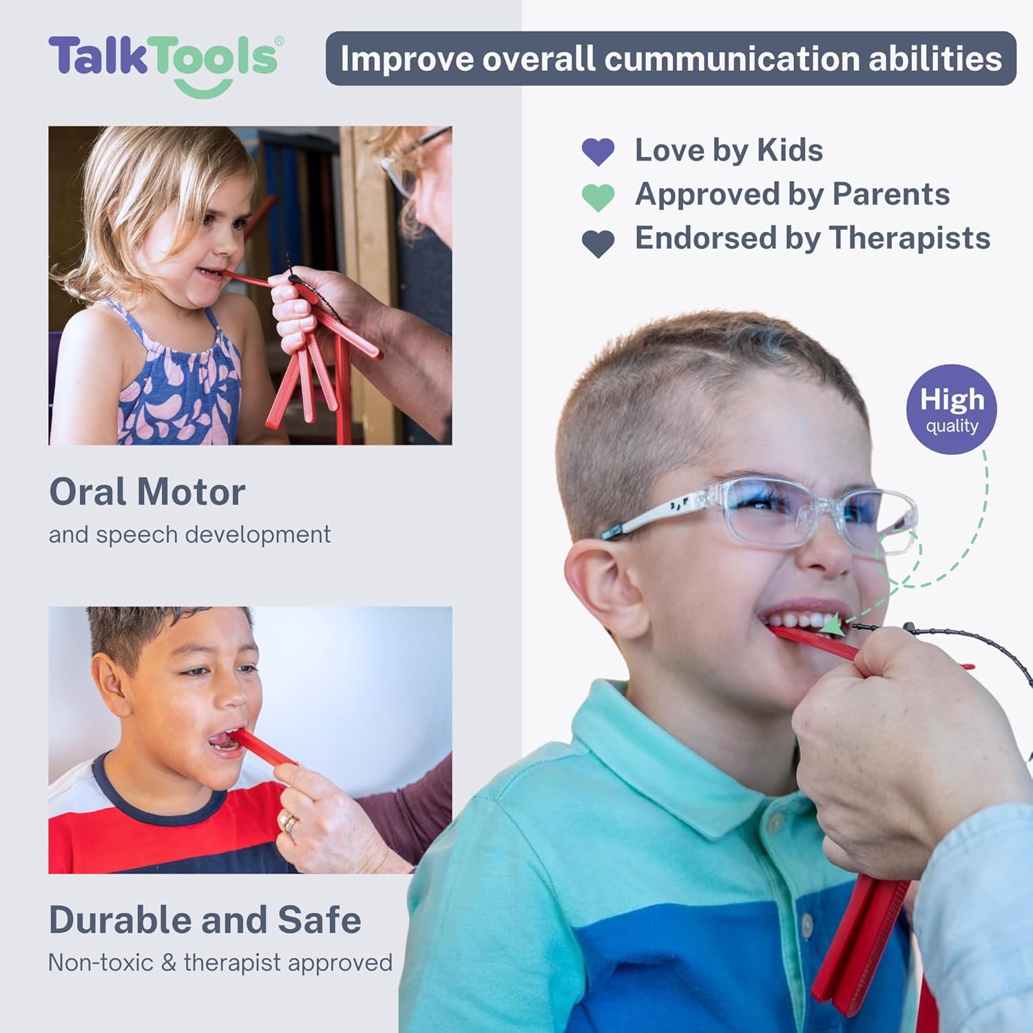 TalkTools Dental Bite Blocks for Jaw Grading Therapy Tools for Chewing and Biting

