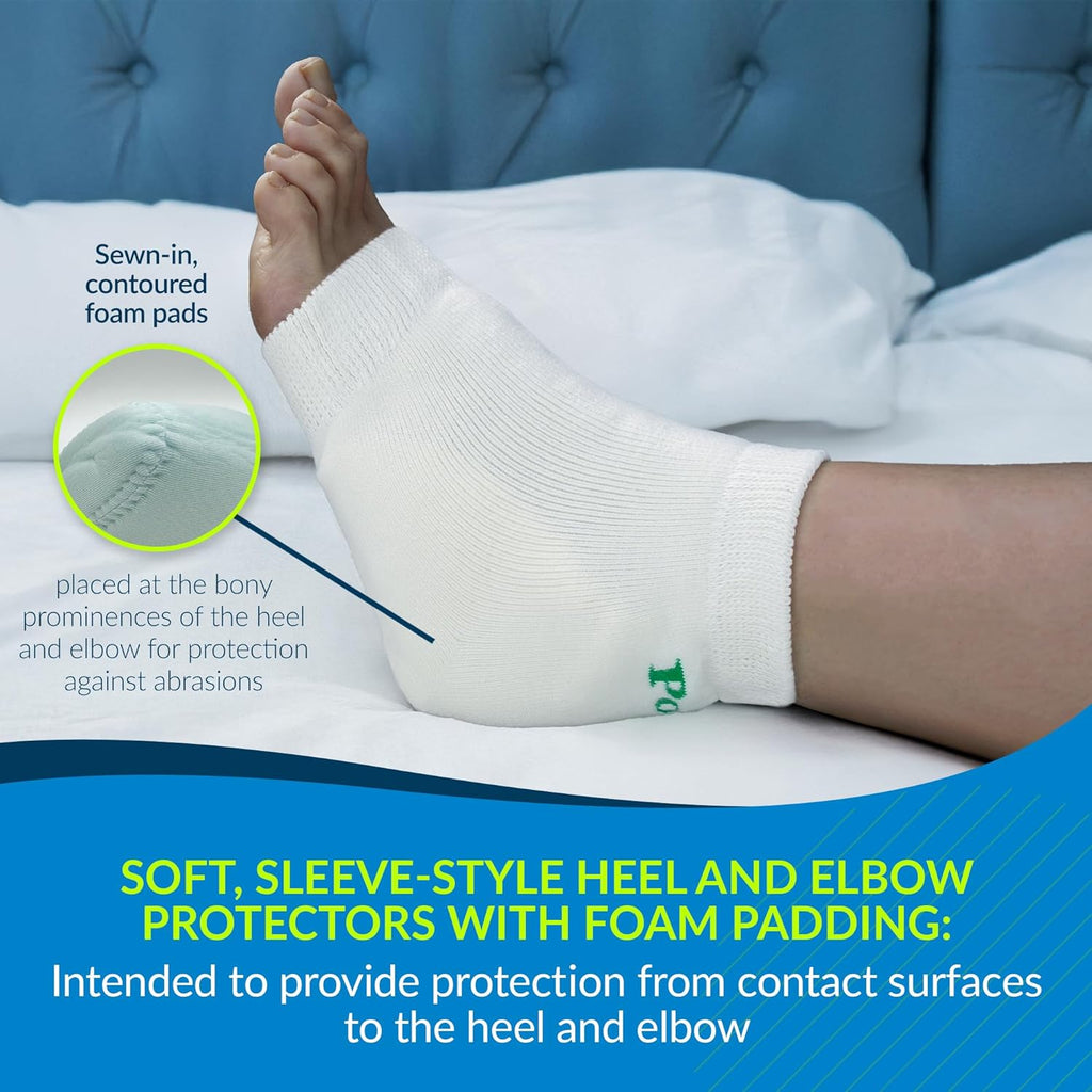 TIDI Posey Heel and Elbow Protectors with Foam Pads, Heel and Elbow, White

