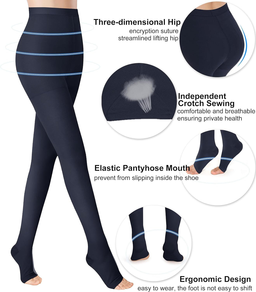 Women’s Medical Compression Pantyhose 20–30 mmHg Support Stockings for Varicose Veins

