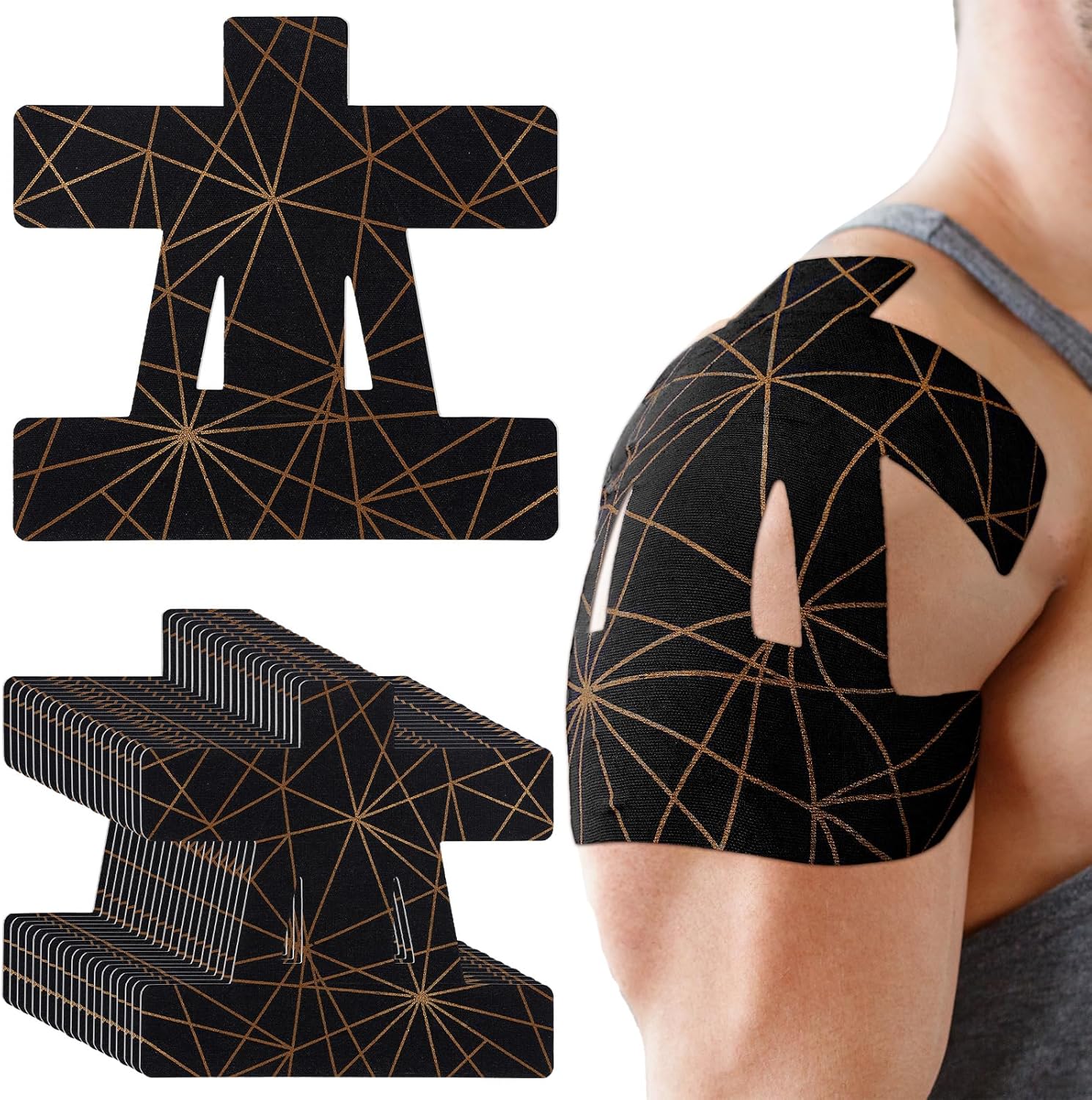 Geiserailie Pre-Cut Kinesiology Tape Athletic Sports Tape Waterproof Breathable

