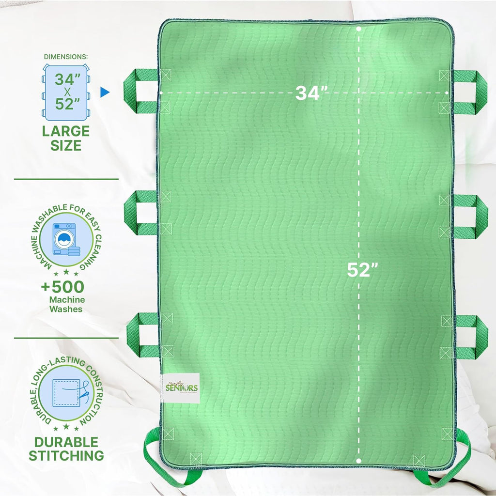 Absorbent Positioning Bed Pads for Elderly, Washable Waterproof Incontinence Underpads

