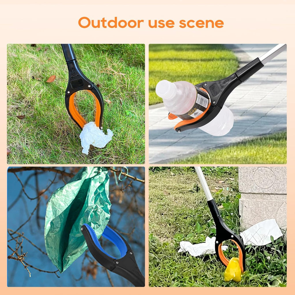 Heavy Duty Foldable Grabber Reacher Tool with 360° Rotating Jaw and Magnetic Tip

