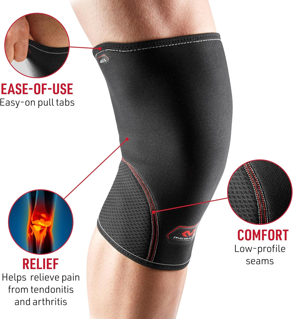 McDavid Knee Compression Sleeve Lightweight Support for Left/Right Knee, 1 Sleeve

