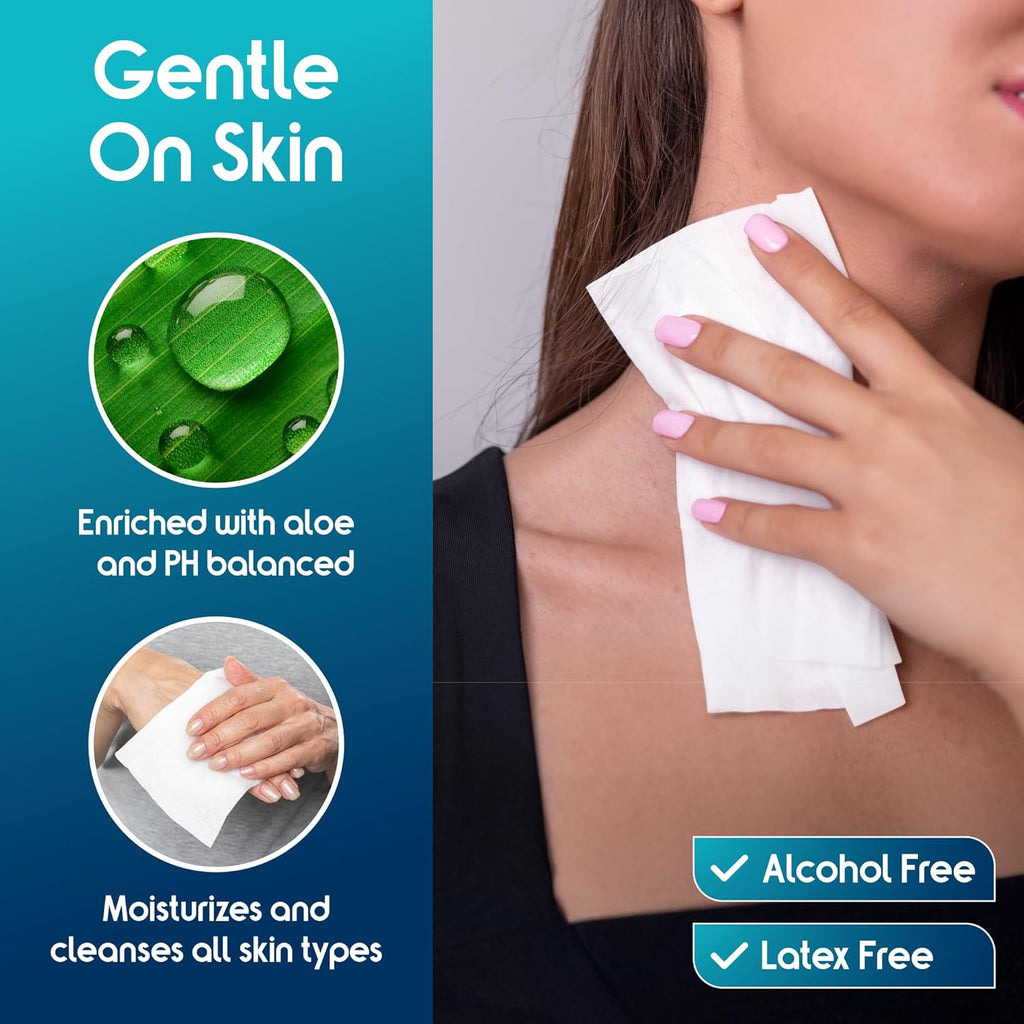 Inspire Adult Body Wipes Rinse-Free Bathing Washcloths, Aloe Vera, Incontinence

