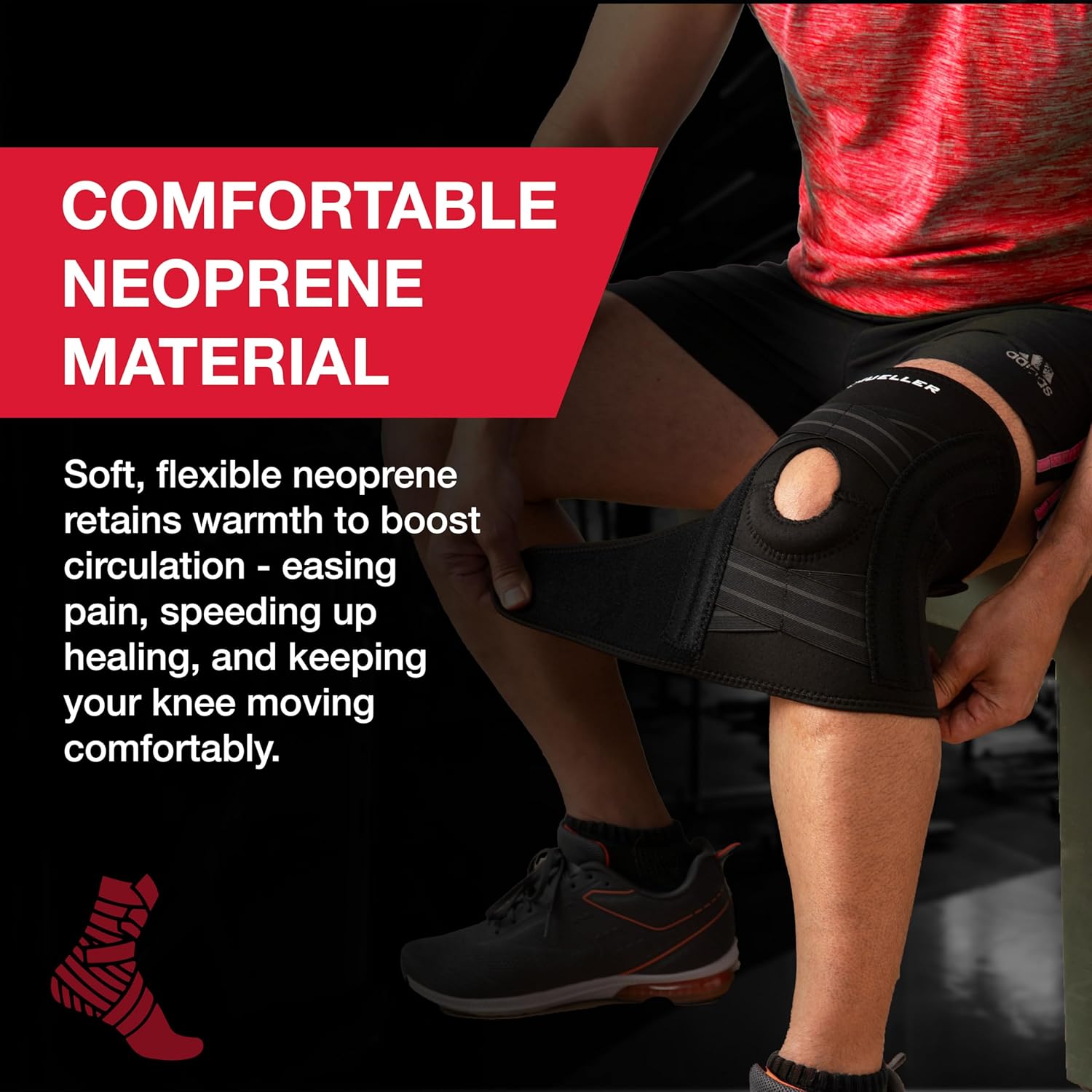 Mueller Sports Medicine Self-Adjusting Knee Brace, Compression Support for Pain Relief

