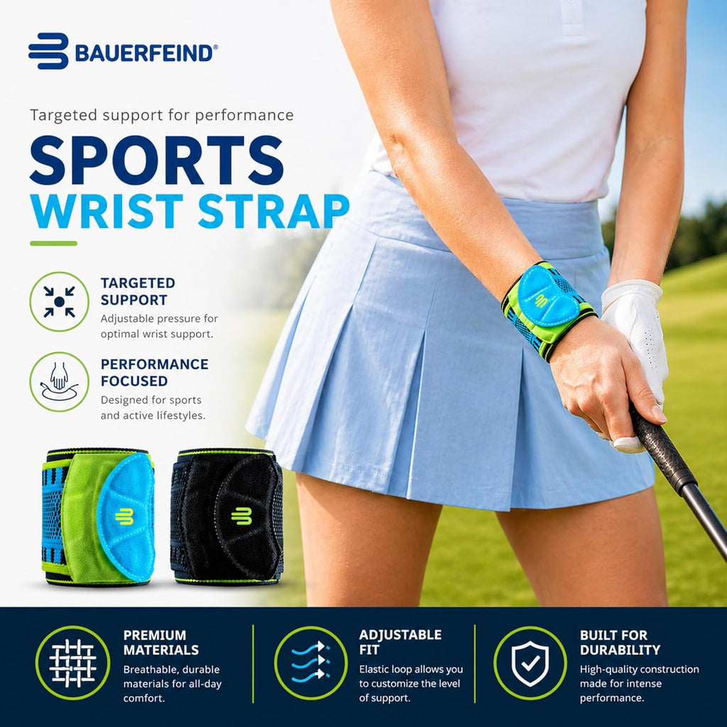 Bauerfeind Sports Wrist Strap Wrist Compression Support, Adjustable 3D AirKnit Brace

