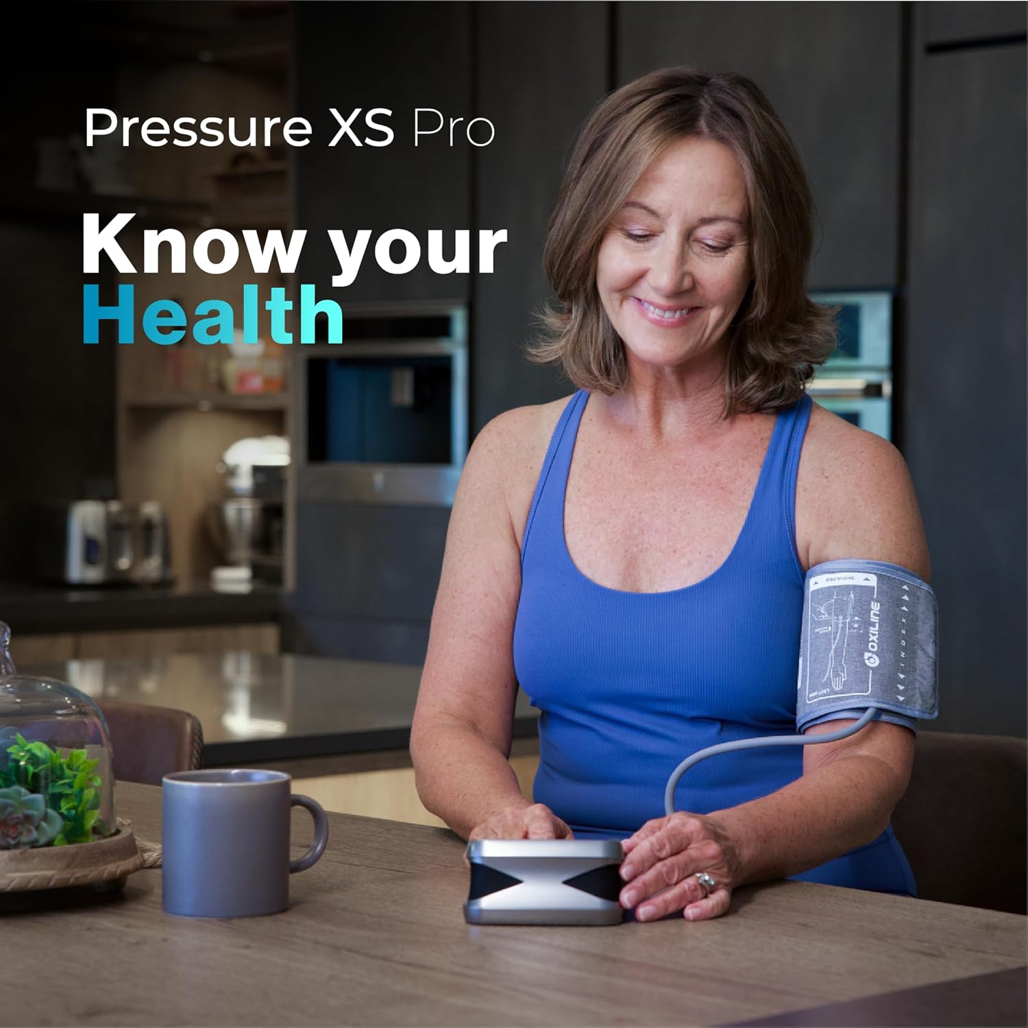 Pressure XS Pro Upper Arm Bluetooth Blood Pressure Monitor, Automatic Digital BP Cuff 22–42 cm

