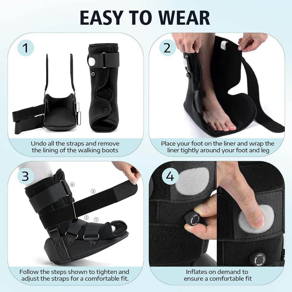 Medibot Advanced Walking Boot for Ankle Sprains, Air Splint, Adjustable Support

