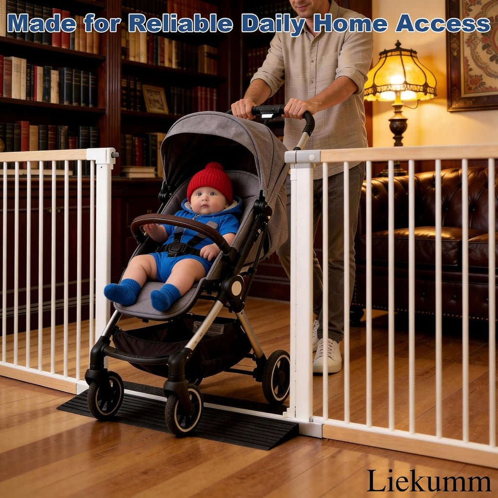 LIEKUMM Rubber Threshold Ramp for Doorways, Non-Slip, Cuttable, Adhesive

