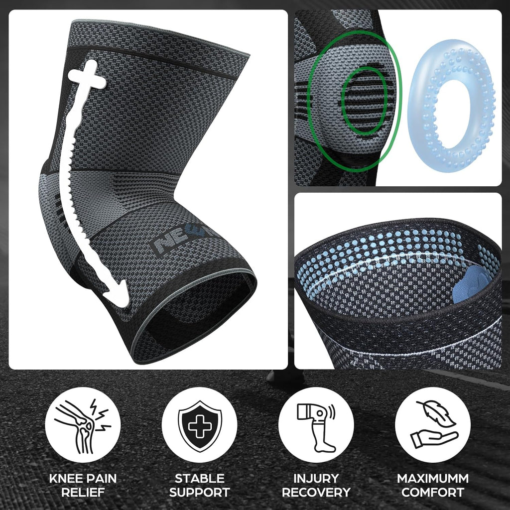 NEENCA Professional Knee Brace Compression Sleeve with Horizontal Knit Support

