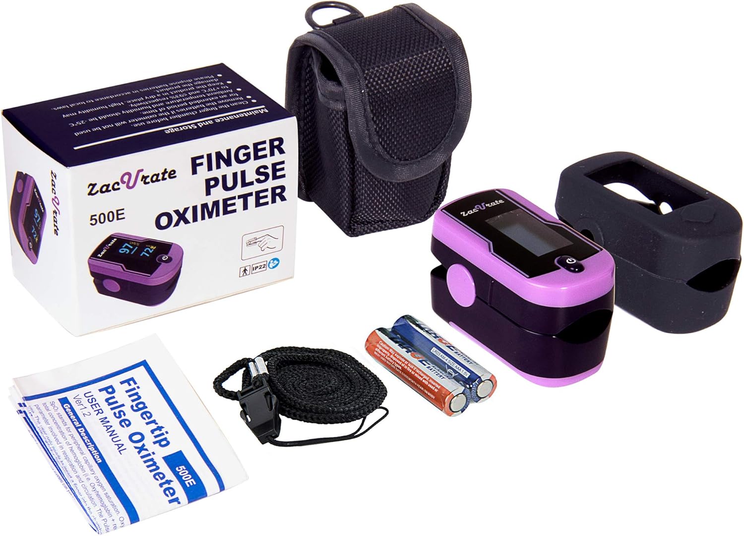 Zacurate 500E Fingertip Pulse Oximeter with OLED Display for SpO2 and Pulse Rate

