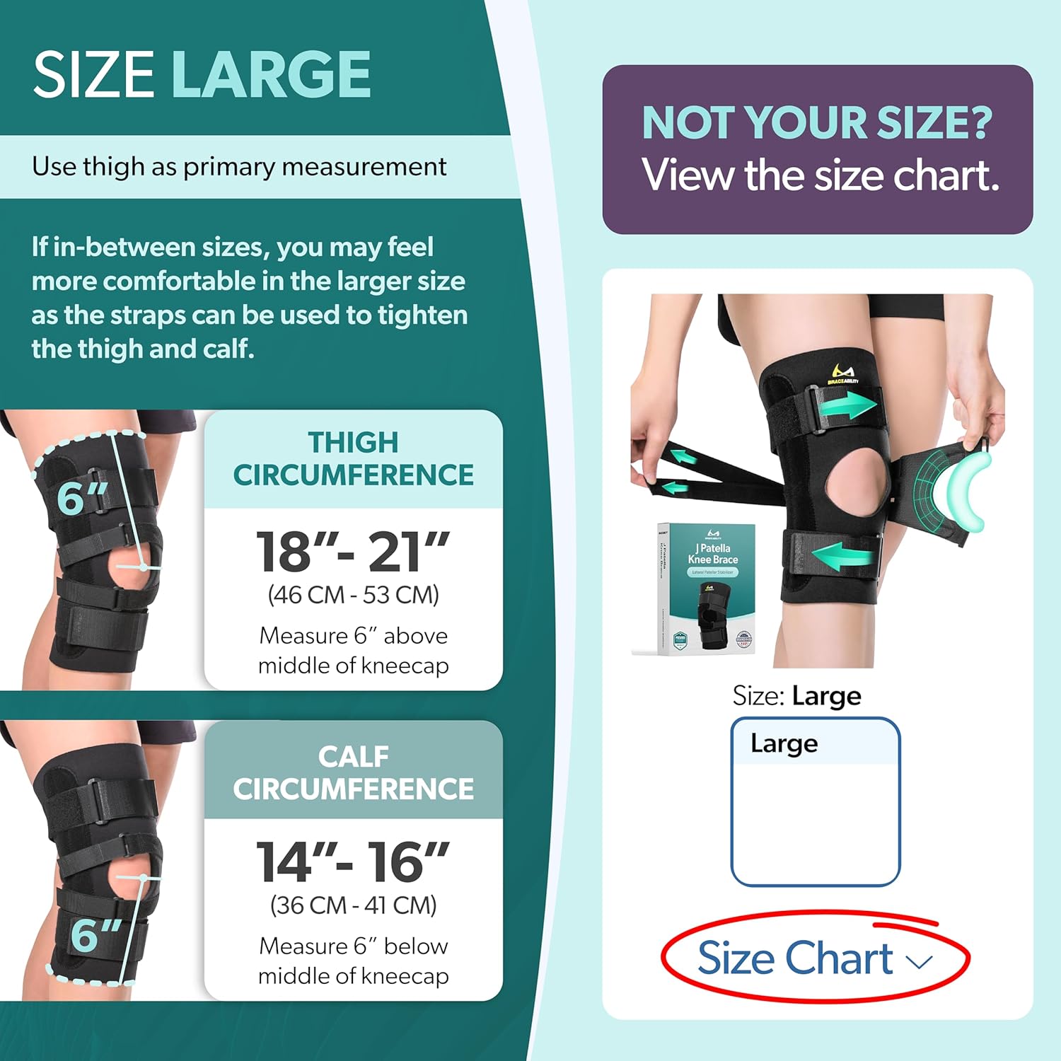 BraceAbility J Patella Knee Brace Lateral Stabilizer with J-Strap Support

