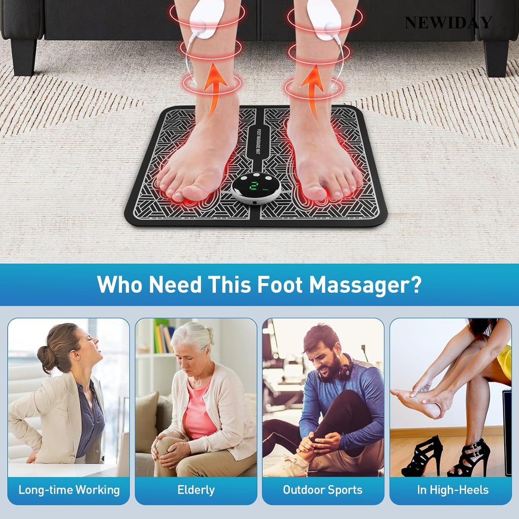 Phixnozar Electric Foot Massager Mat for Feet and Calves

