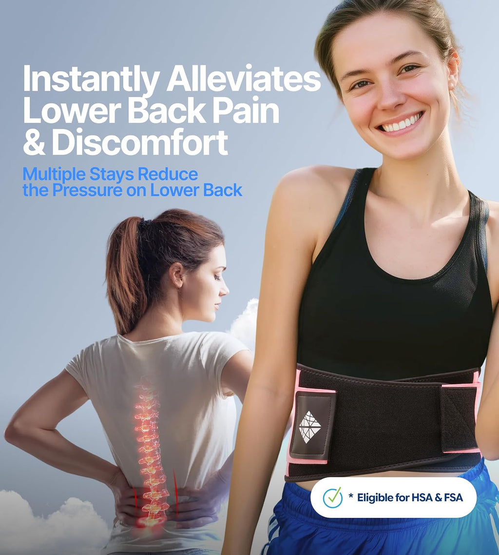 Ultra-Thin Adjustable Lower Back Support Belt with Dual-Tension Straps

