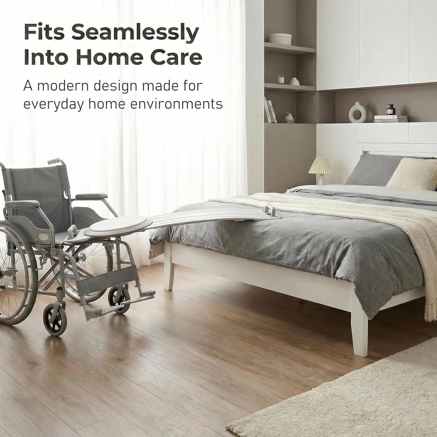 Rotating Transfer Board with Turntable and Dual Handles, Non-Slip Wheelchair Aid

