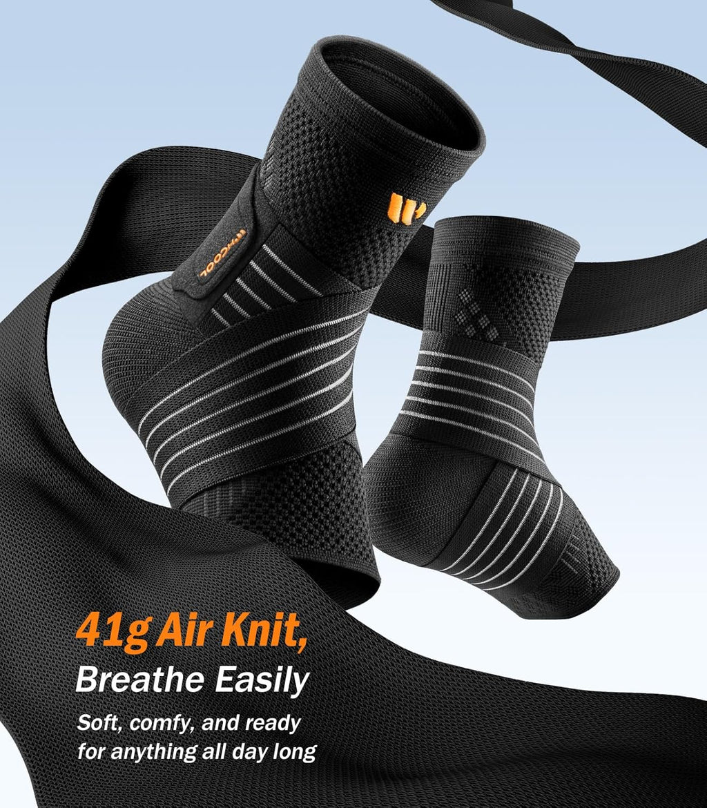 Low-Profile Ankle Compression Sleeve with Wide Strap, Plantar Fasciitis Foot Support

