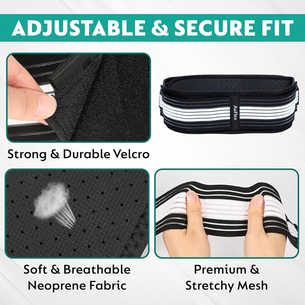 Auflex SI Joint Belt for Sciatica and Lower Back Support, Adjustable Anti-Slip Brace

