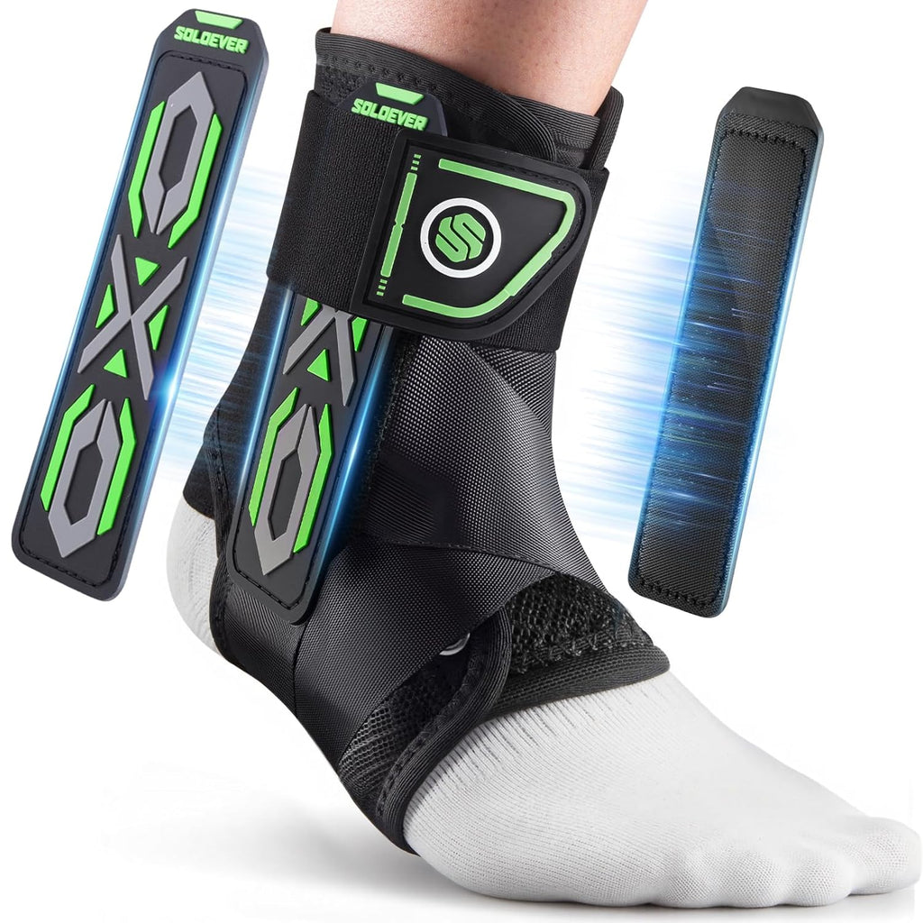 SOLOEVER Ankle Brace for Sprains, Adjustable Lace-Up Stabilizer with Side Support

