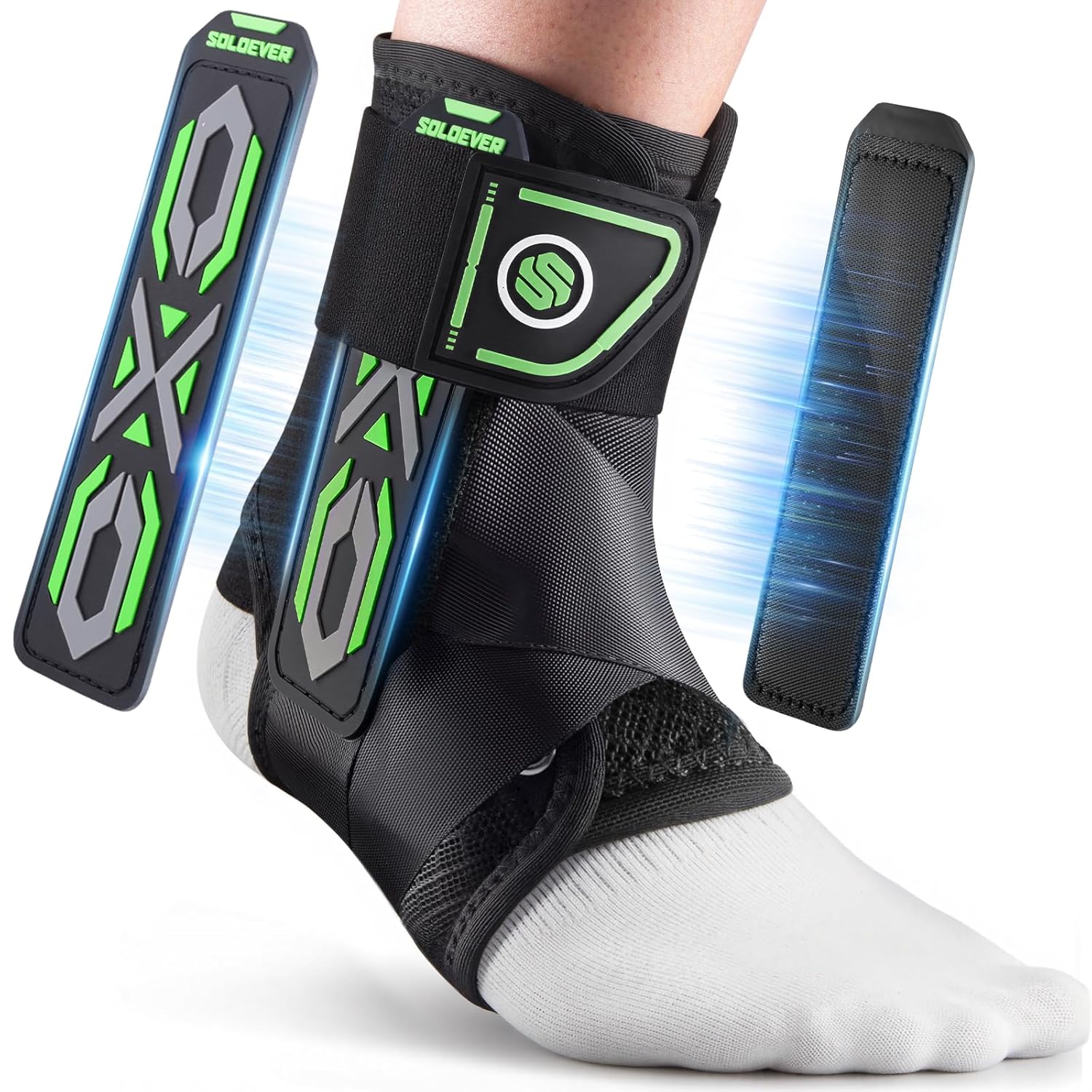 SOLOEVER Ankle Brace for Sprains, Adjustable Lace-Up Stabilizer with Side Support


