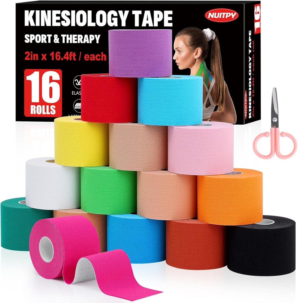 Waterproof Kinesiology Tape for Sports, Elastic Muscle Tape, 2-Inch Wide

