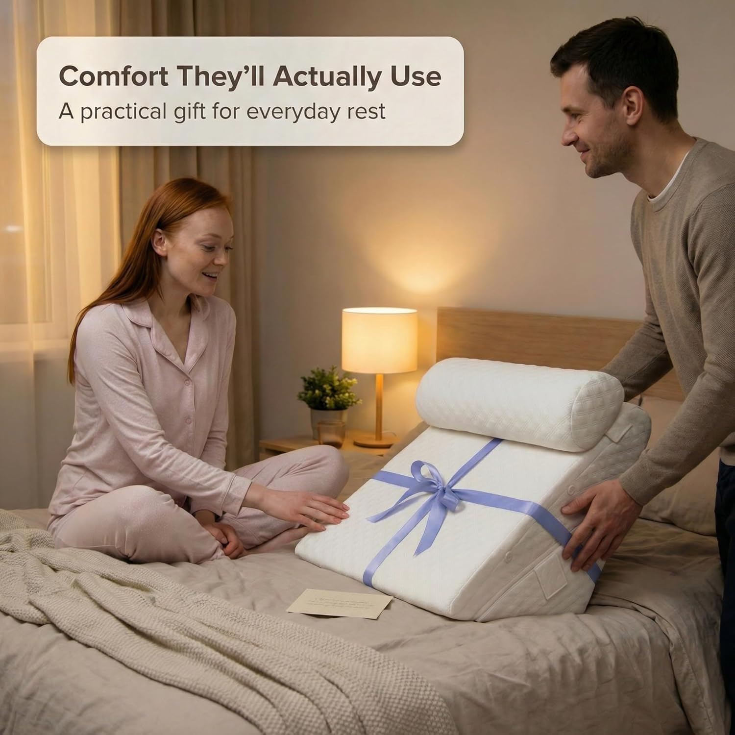 Flexicomfort Wedge Pillow Set for After Surgery, Adjustable Head Support Memory Foam

