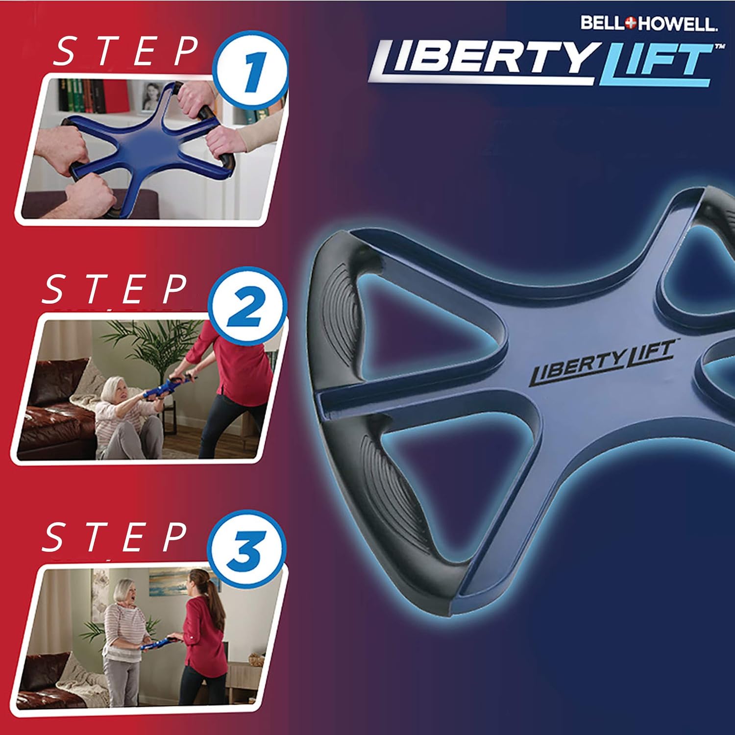 Liberty Lift Standing Aid Bar with No-Slip Handles, 15 in, 400 lb Capacity


