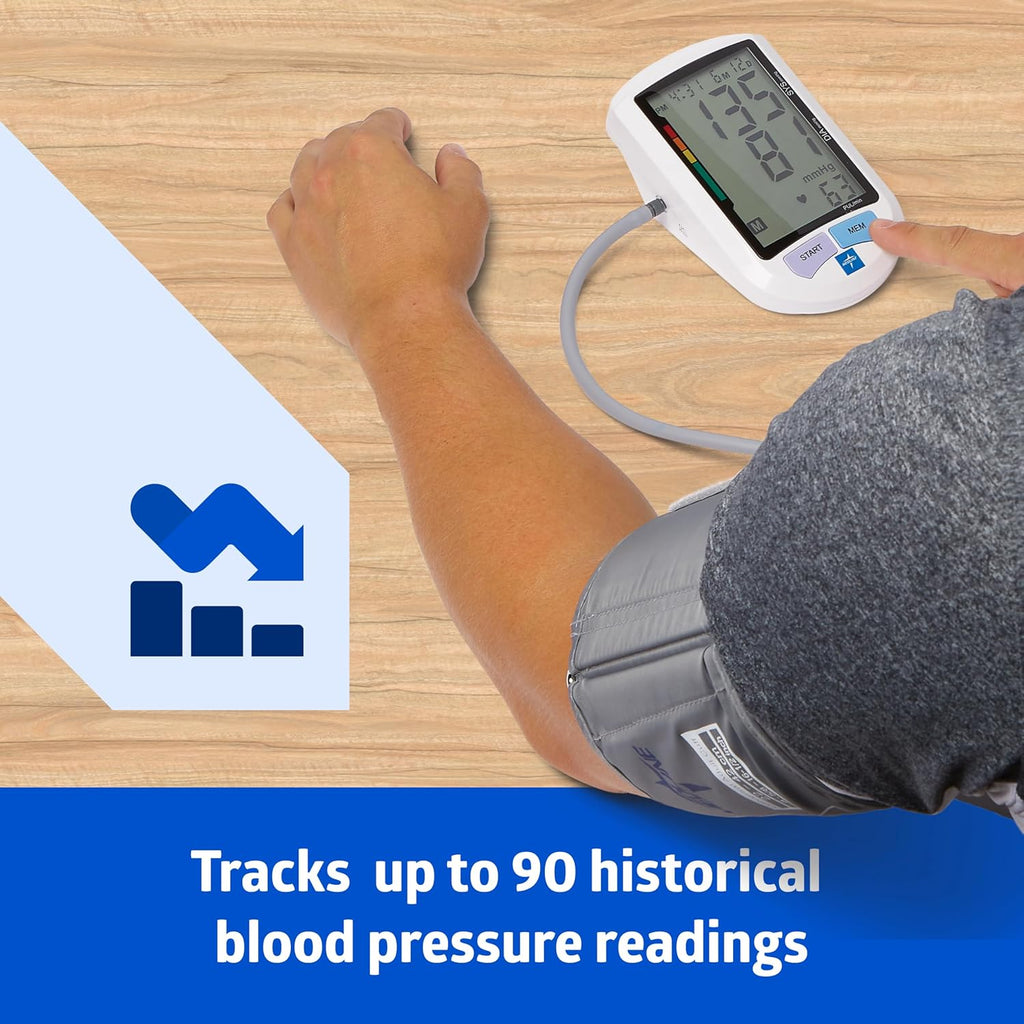 Medline Elite Automatic Blood Pressure Monitor for Upper Arm, Large LCD Display


