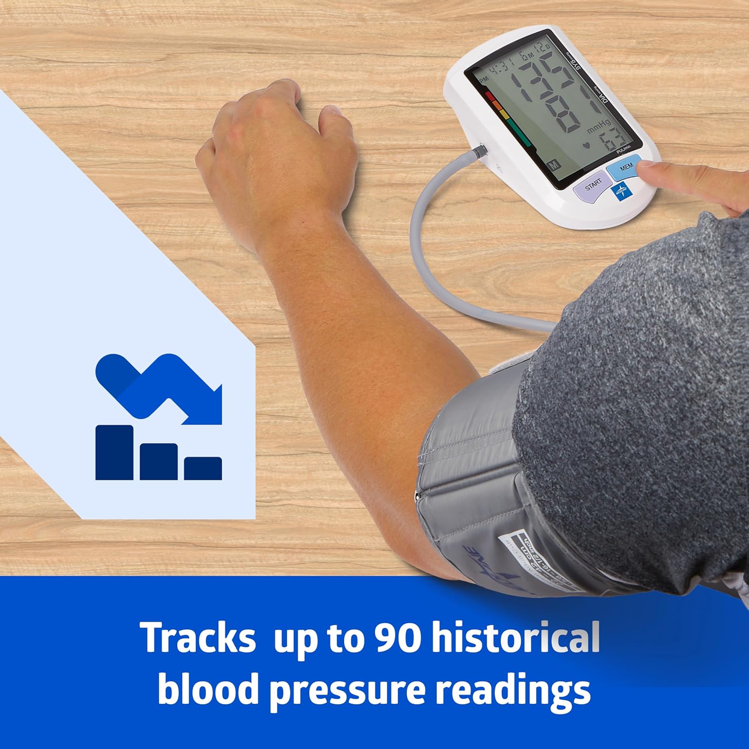 Medline Elite Automatic Blood Pressure Monitor for Upper Arm, Large LCD Display

