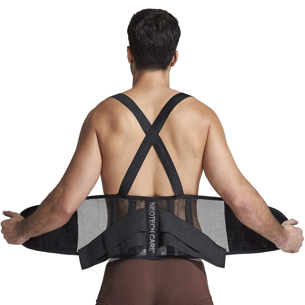 NeoTech Care Back Brace with Suspenders Shoulder Straps Lumbar Support Belt

