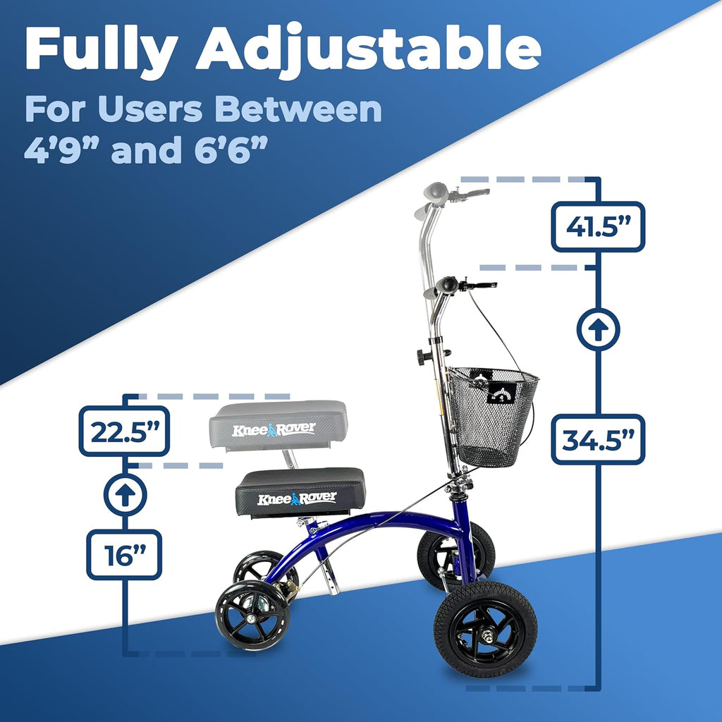 KneeRover Hybrid All-Terrain Knee Scooter for Adults, Foot Surgery Recovery

