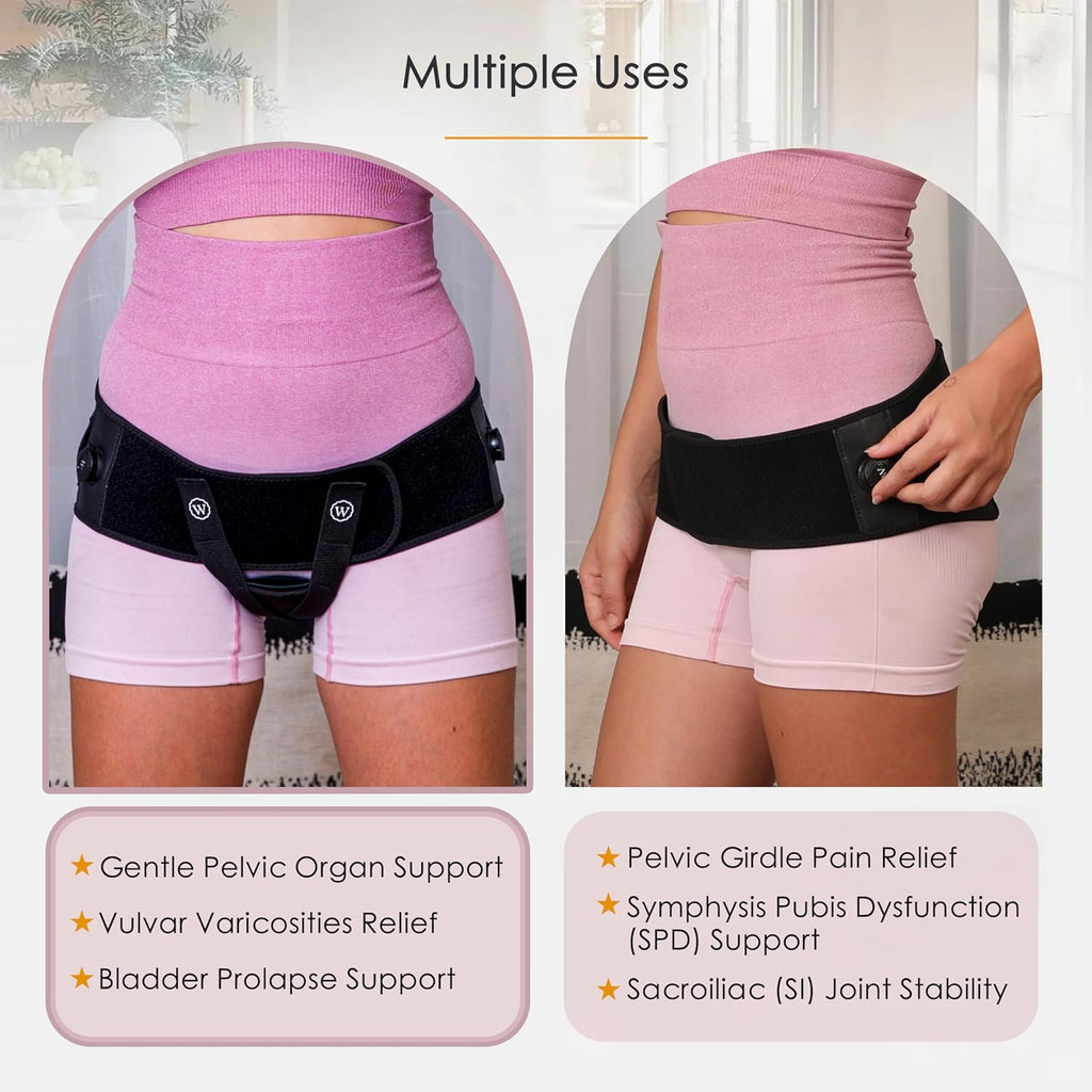 WEARWAN Pelvic Support Belt for Pregnancy and Postpartum, Prolapse & Vulvar Varicosities

