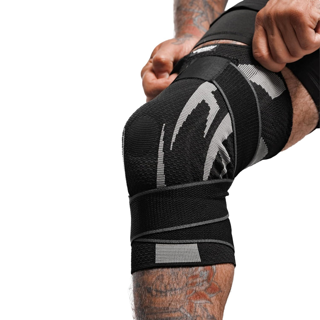 Anaconda Fightwear Knee Brace Compression Sleeve with Gel Pad, Adjustable Non-Slip Wrap

